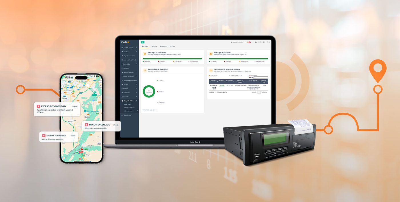 Tachograph-Fernauslesung mit Vigilo am Computer und am Smartphone